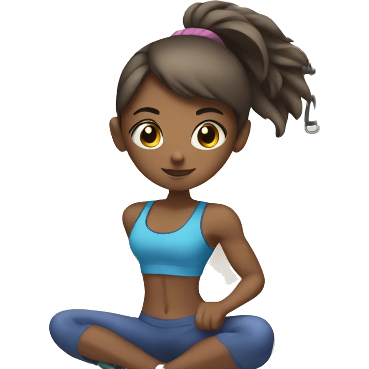 Girl doing fitness in the gym emoji