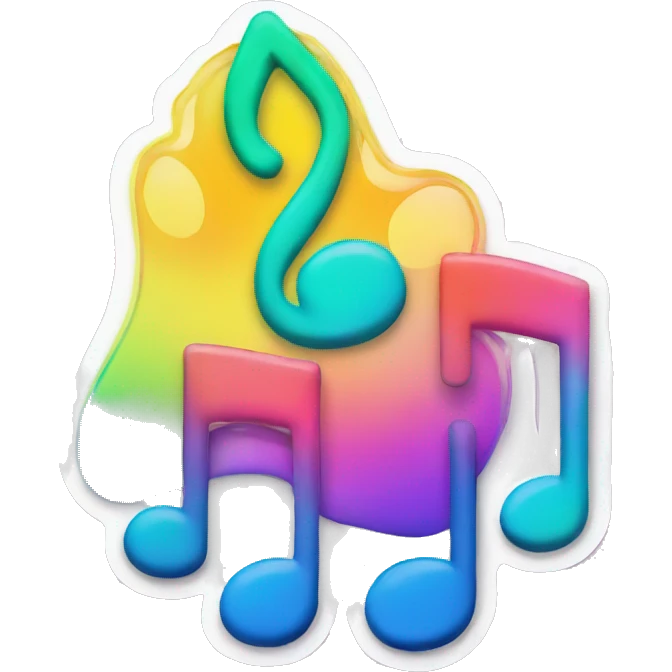 music note rainbow sticker emoji