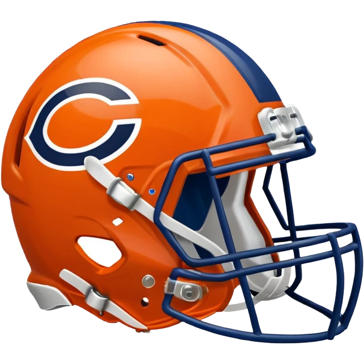 Chicago Bears football helmet facing left, emoji style emoji
