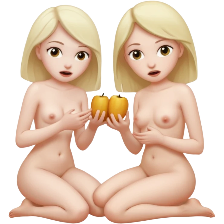 a girl, naked, getting her ass ate by another naked girl emoji