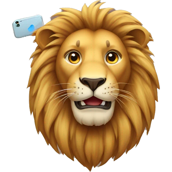 Lion with an iPhone emoji