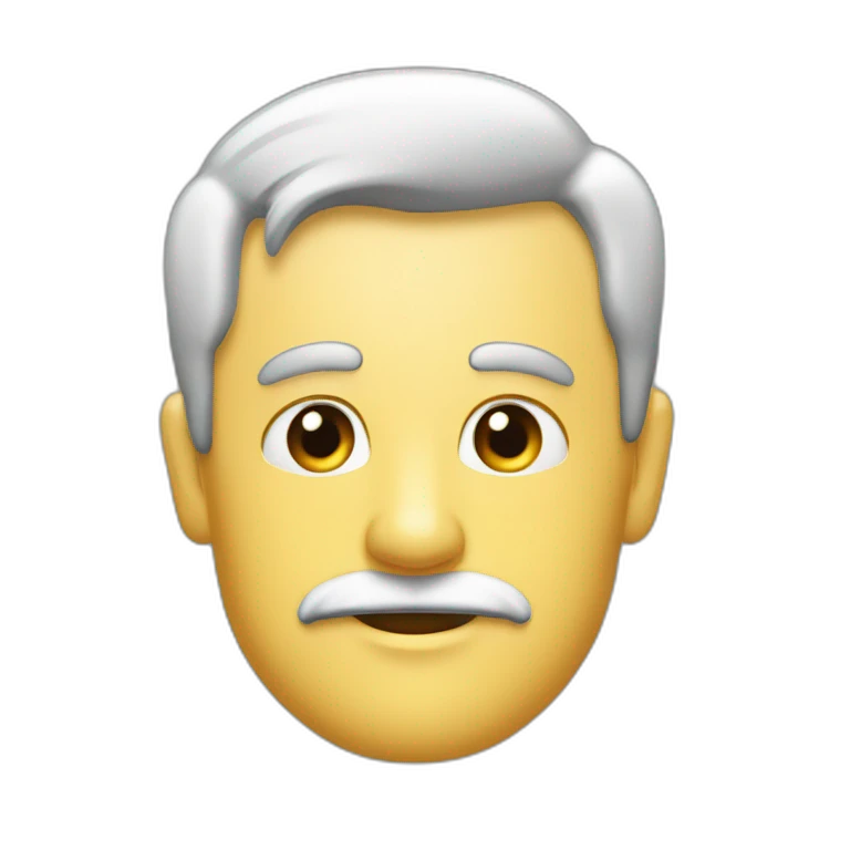Mann mit schwarzen scheitel nach links und schwarzen schnur bart emoji