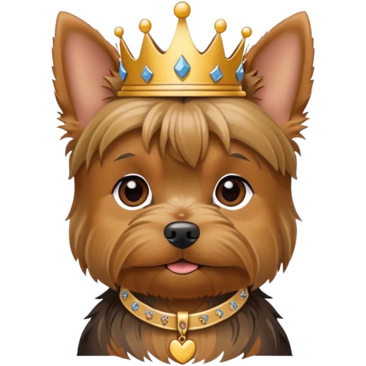 Yorkie wearing a collar saying prince  emoji
