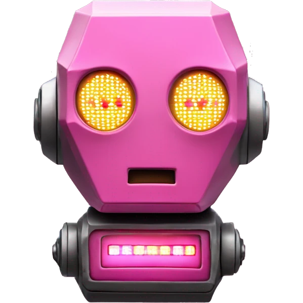 Pink LED DaftPunk-style robot talk box emoji