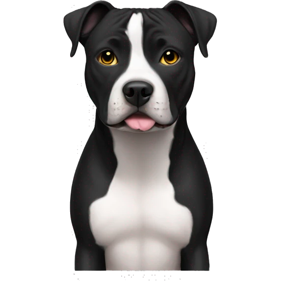 American Staffy black emoji
