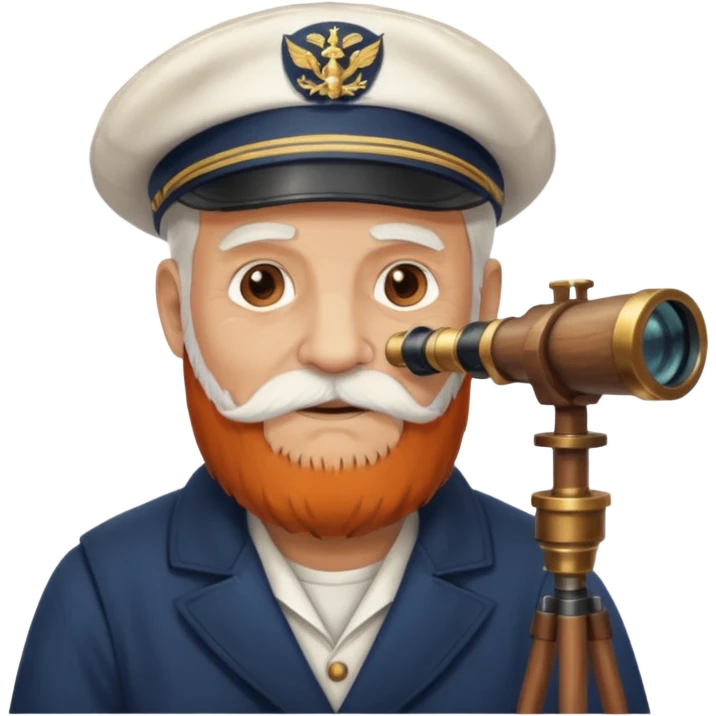 old sailor with a white beard and a telescope emoji