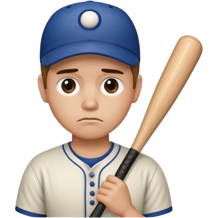 Sad face with baseball bat emoji