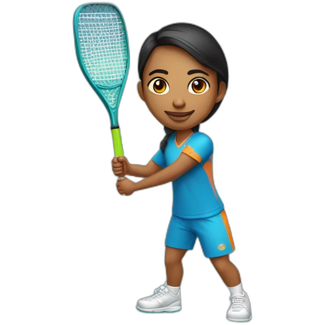 Indian 24 year old in a pickleball outfit with a pickleball paddle emoji
