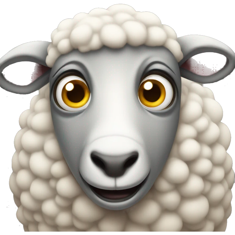 A terrified sheep emoji
