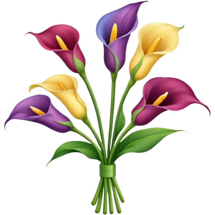 calla lily flower multicolor bouquet emoji