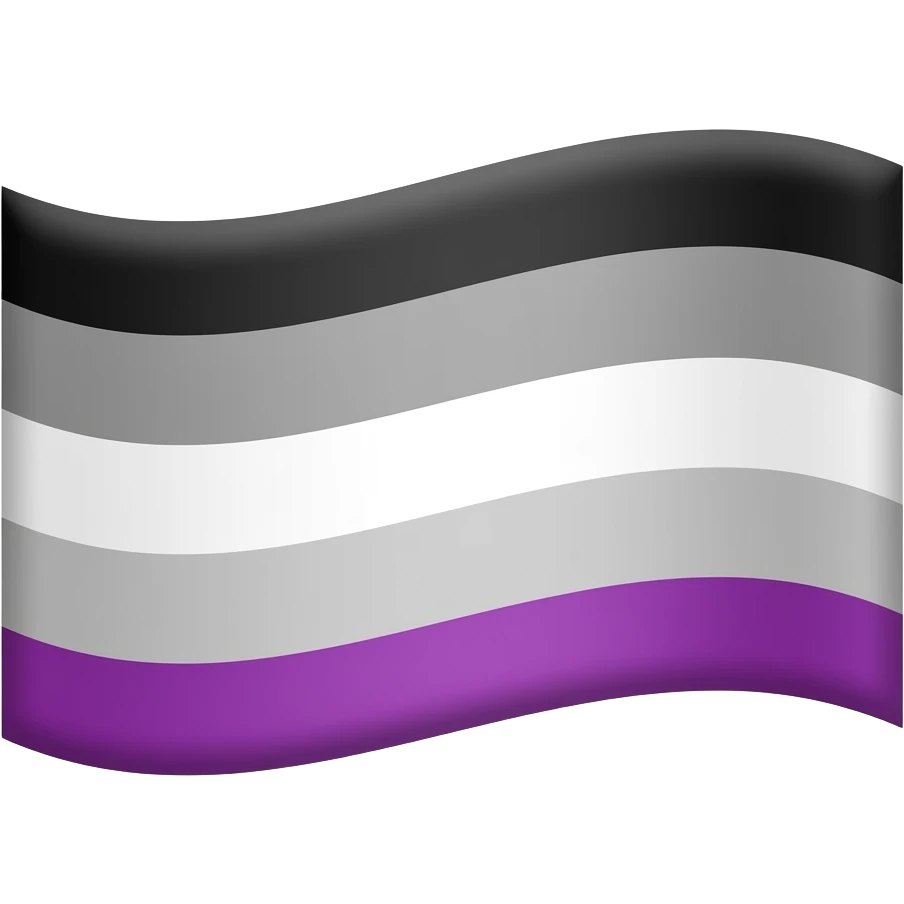 The flag of asexual pride (four horizontal stripes) emoji