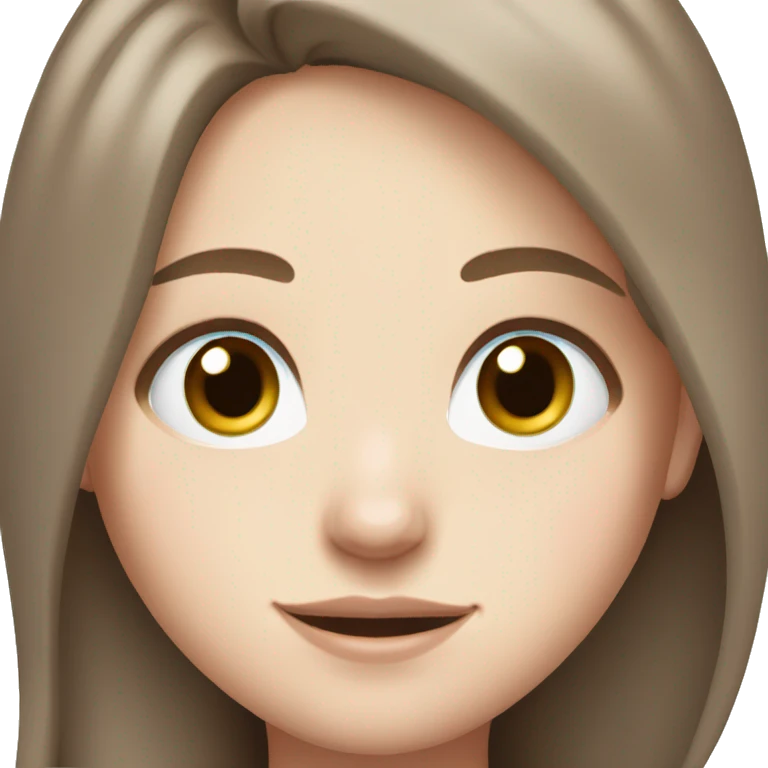 Girl, long brown hair, light blue eyes, freckles, pale skin emoji