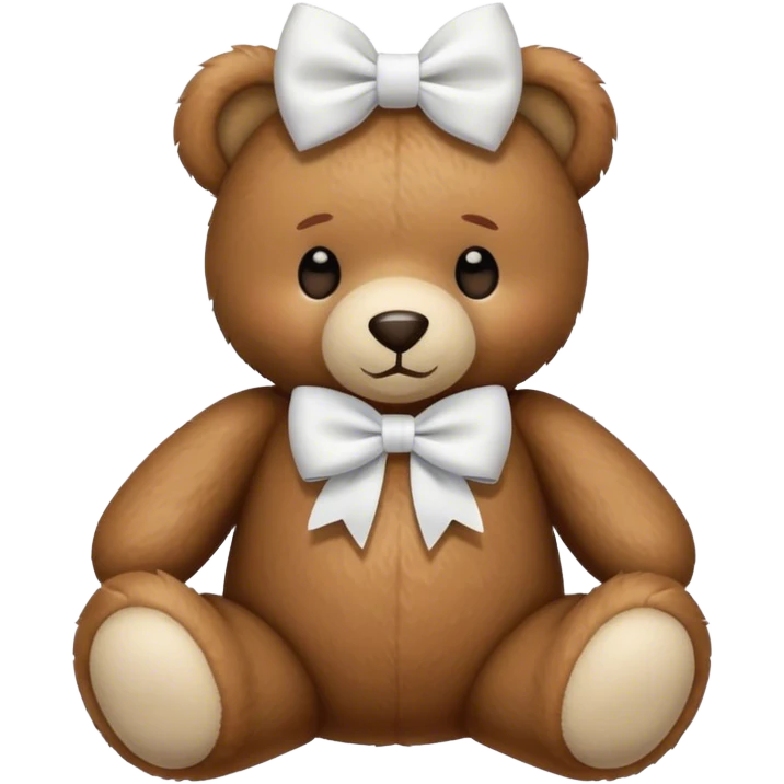 Teddy with white bow emoji