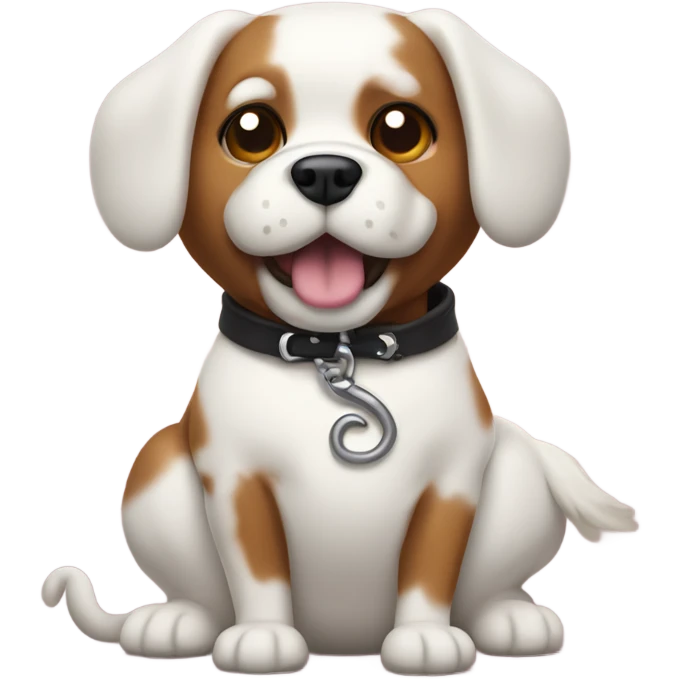 Dog with whip creamcoming out of belly button emoji