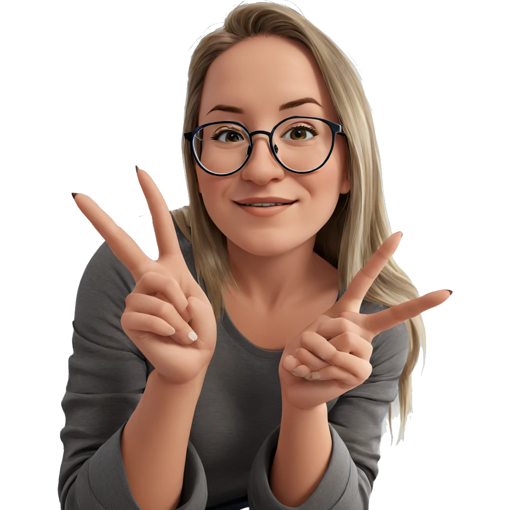 smiling girl with glasses indoors emoji