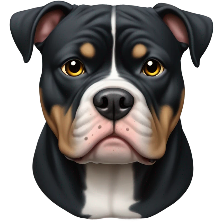 99% Black American Bully with crooked eyes emoji