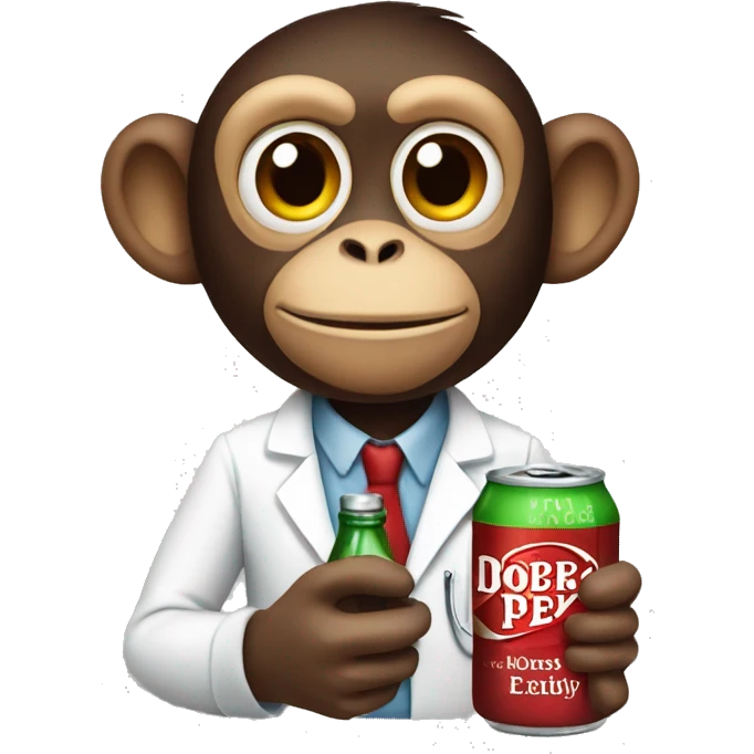 monkey holding a doctor pepper emoji
