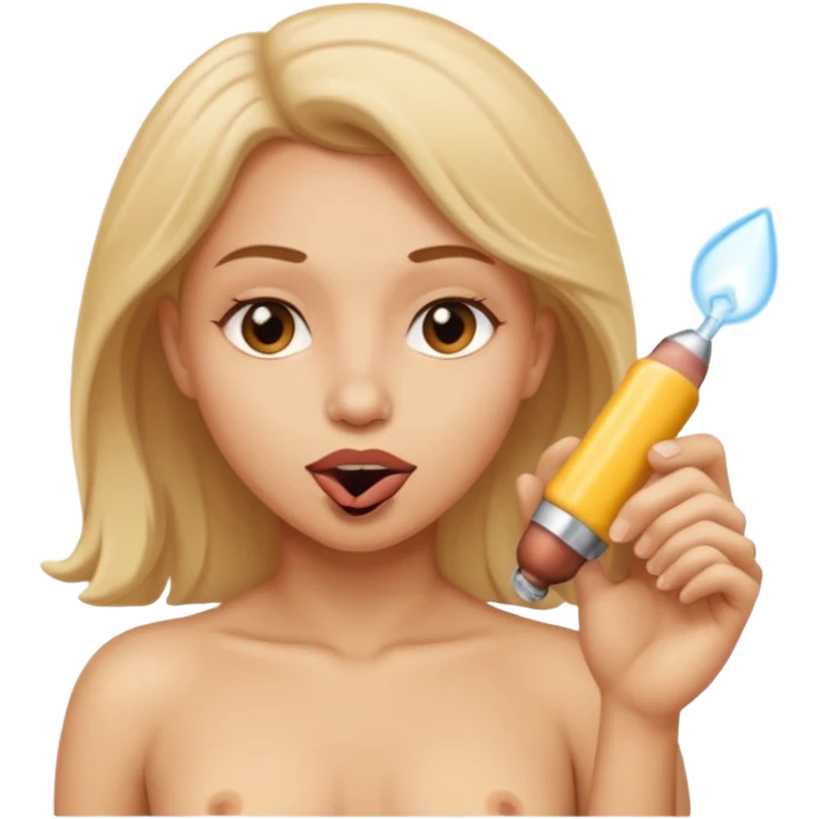 a nude woman sucking a penis emoji