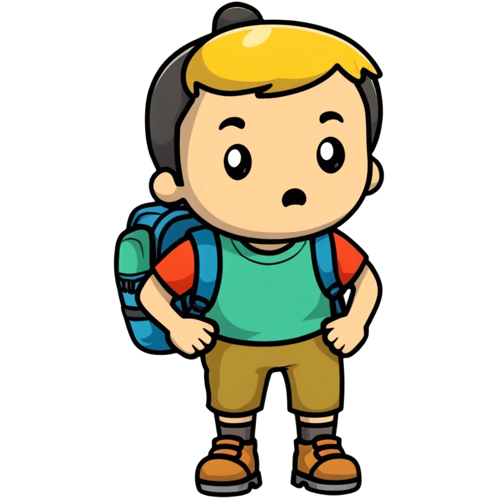 lost hiker with confused expression emoji