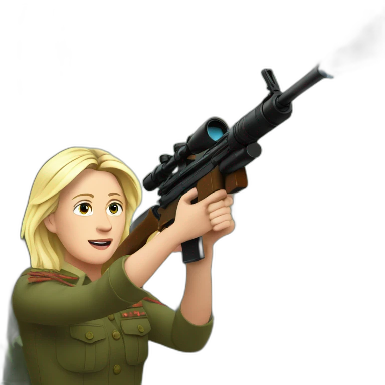 Realistic Marine Lepen shooting trees emoji
