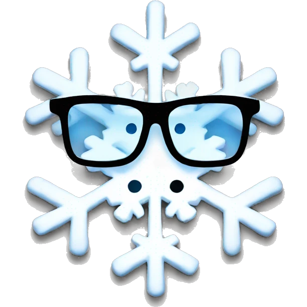 Snowflake with glasses emoji