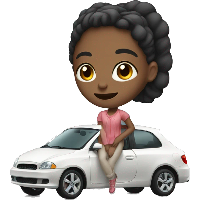 Cute girls and car emoji