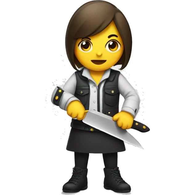 Chick holding a knife emoji