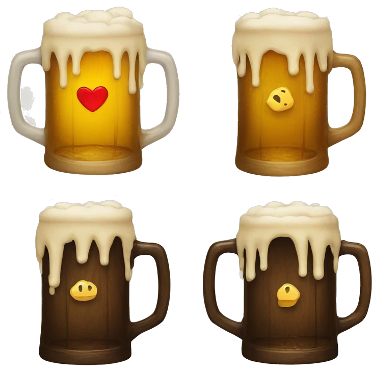 A heart inside a stein of beer emoji