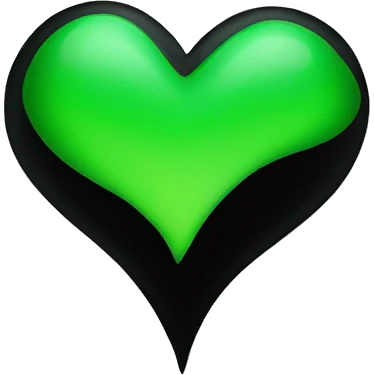 Half black and half Green swirl heart emoji