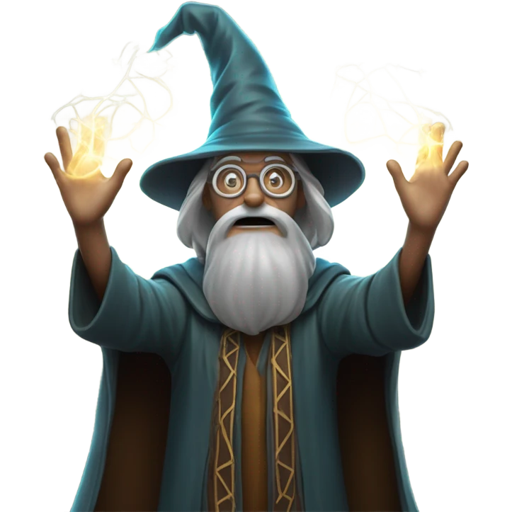 Wizard doing spell on lungs emoji