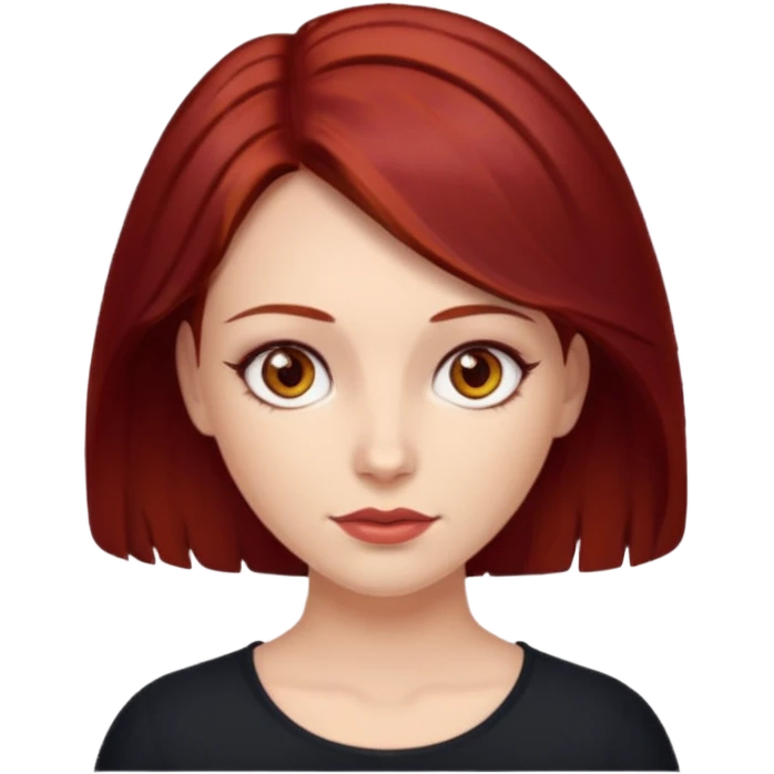 Westie with dark red hair and hazel eye woman emoji