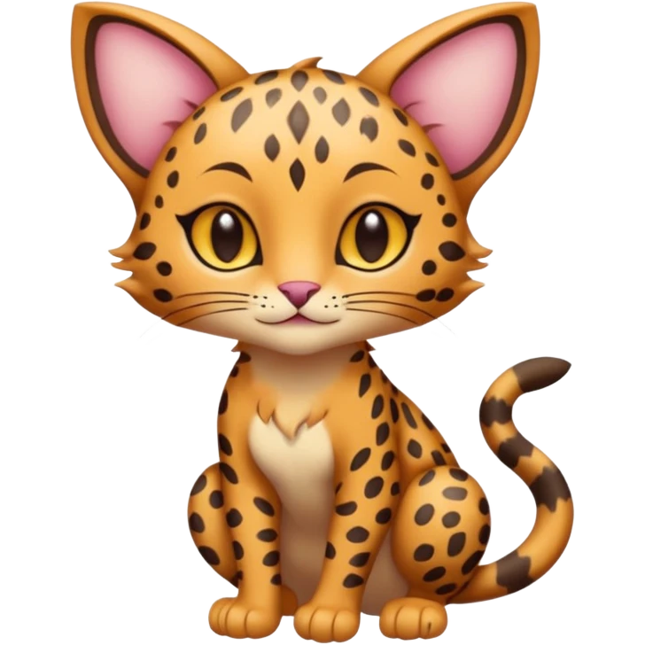 Small Fairy-like Gembond Torracat-Leopard-goddess  (full body) emoji