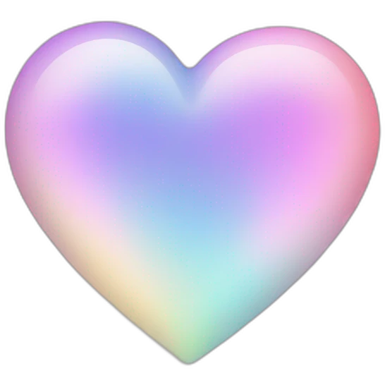 Pastel gradient hue iridescent heart emoji