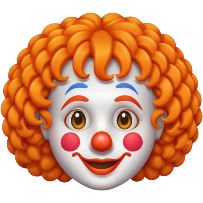 clown's wig only, no clown, apple emoji style emoji