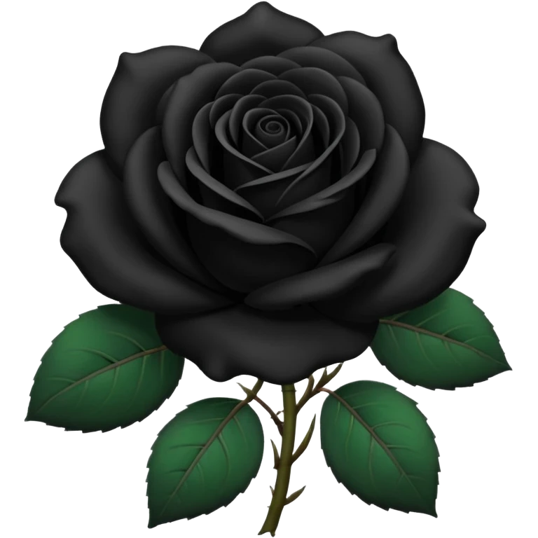 black rose, without green leaves, just flower emoji