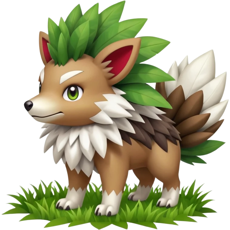 Shiny Zigzagoon-Shaymin-hybrid, full body emoji