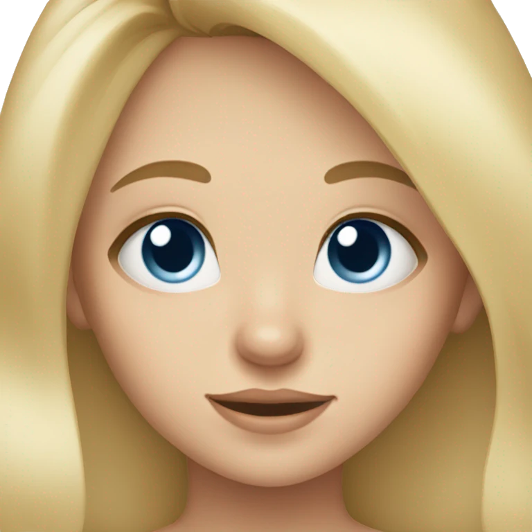 Blonde girl blue eyes holding spitz  emoji