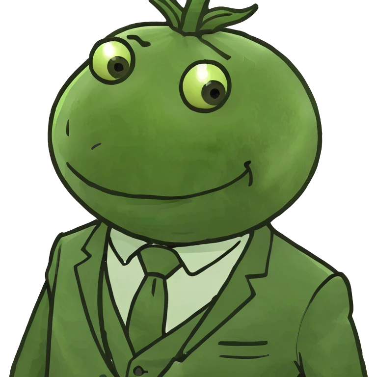 A tomato man wearing a suit emoji