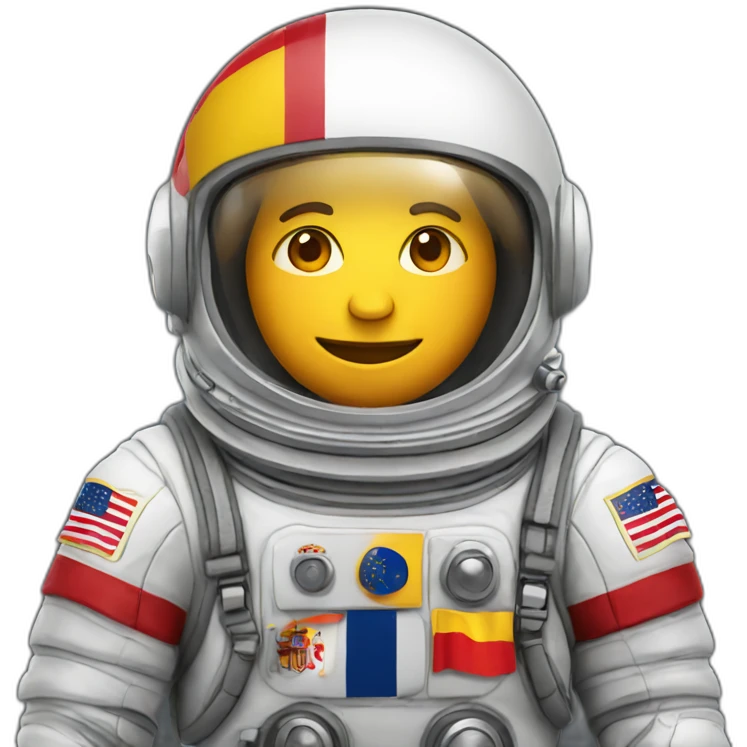astronaut with spain flag emoji