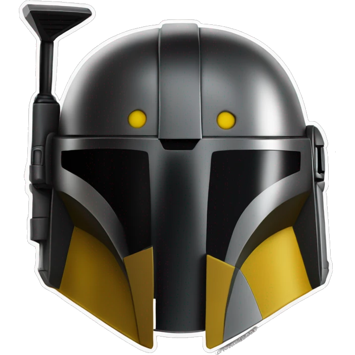 Mandalorian helmet black and yellow with antenna emoji