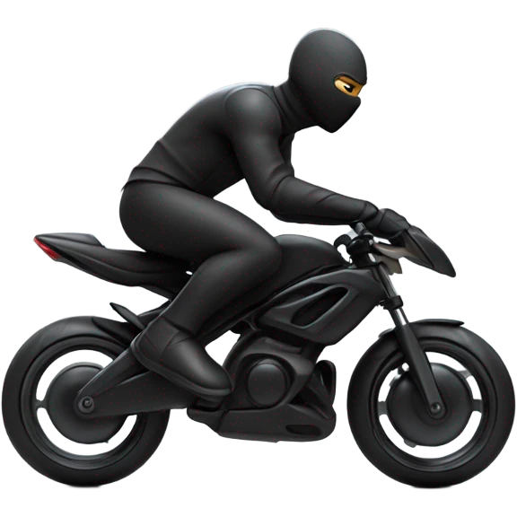 Black ninja on a bike emoji