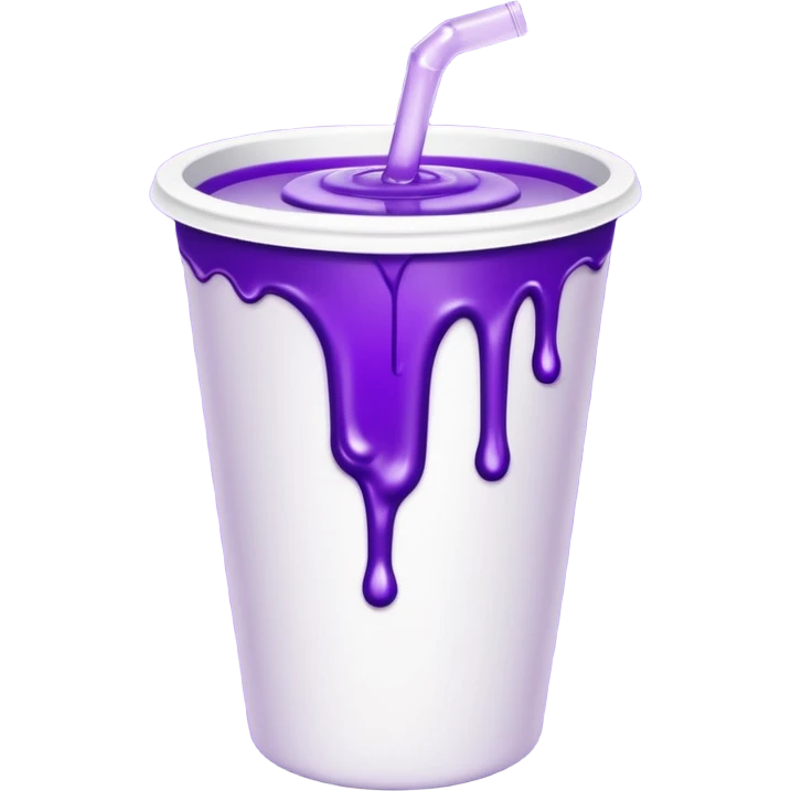 sytrofoam cup with a thick purple liquid dripping emoji