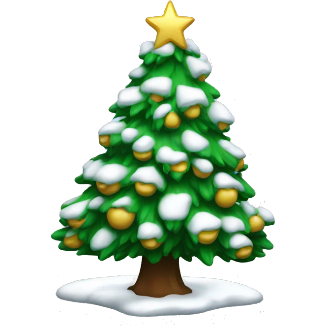Chrsitmas tree with snow emoji