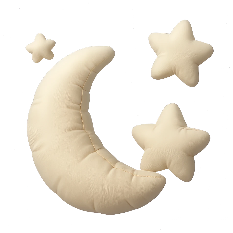 moon and stars with a gentle gradient night sky background, soft and inviting emoji