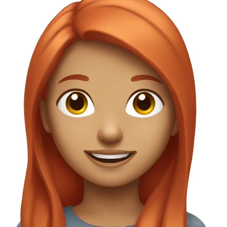 girl with red hair smile emoji