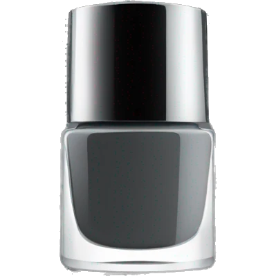 Dark grey nail polish bottle with black lid emoji