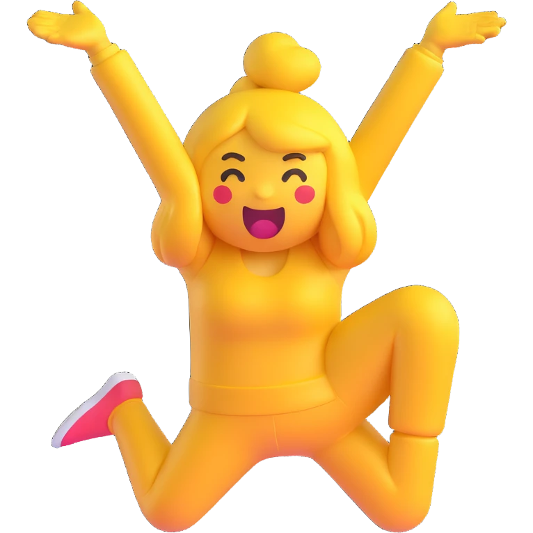 3D emoji-style character twerking, expressive and dynamic emoji