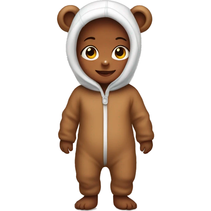 Baby wearing a bear onesie emoji