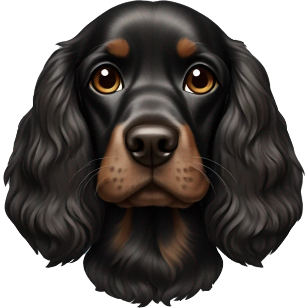 cocker spaniel dog black with brown details emoji