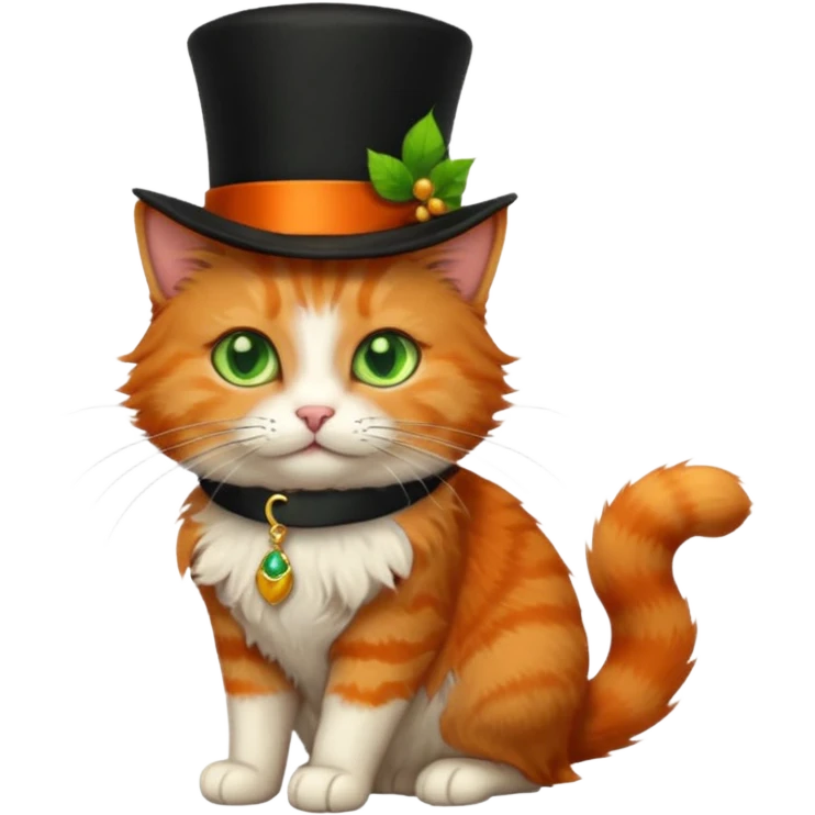 cat wearing a tophat emoji